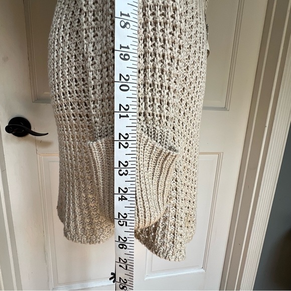 Savida open knit stitch long cardigan or duster size small. Waist buckle - Picture 6 of 8